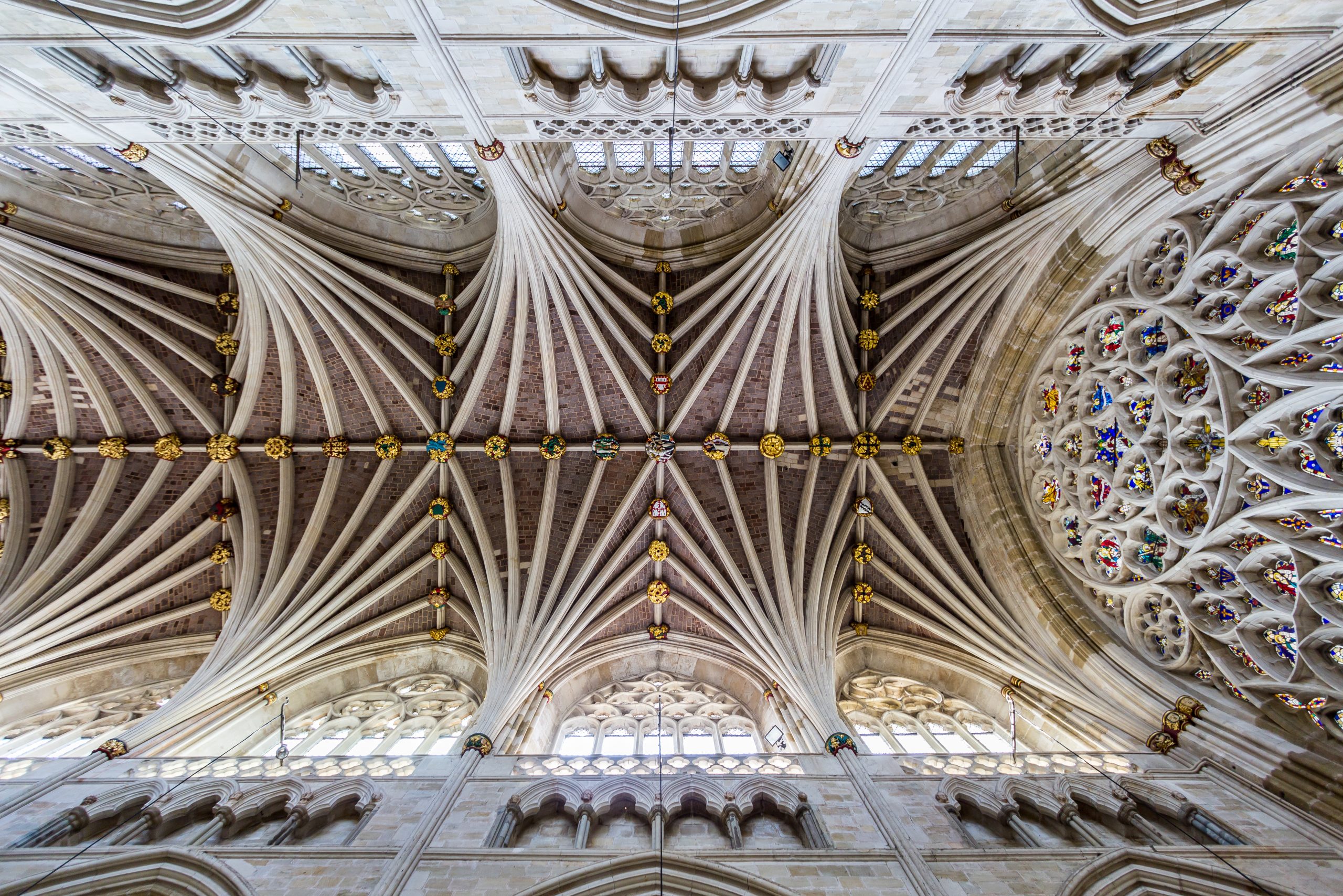Exeter Cathedral in the city centre on a clear day