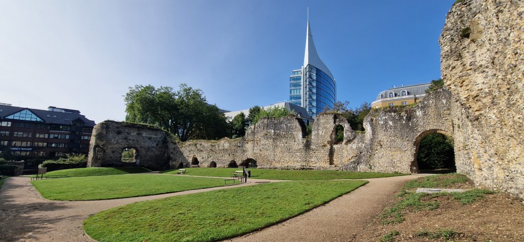 Reading Abbey Ruins with historic stone walls and archways