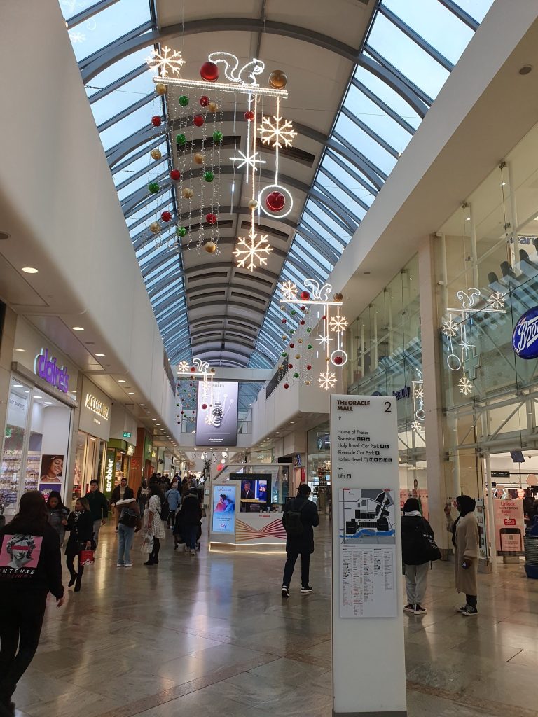 Inside The Oracle shopping centre in Reading
