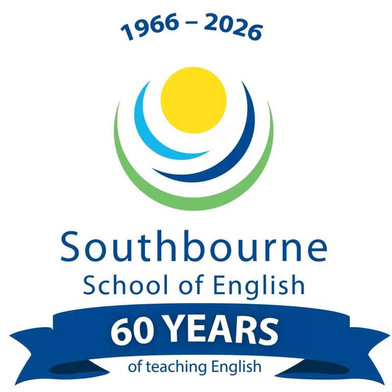Southbourne School of English logo, 60 years of teaching English 1966-2026