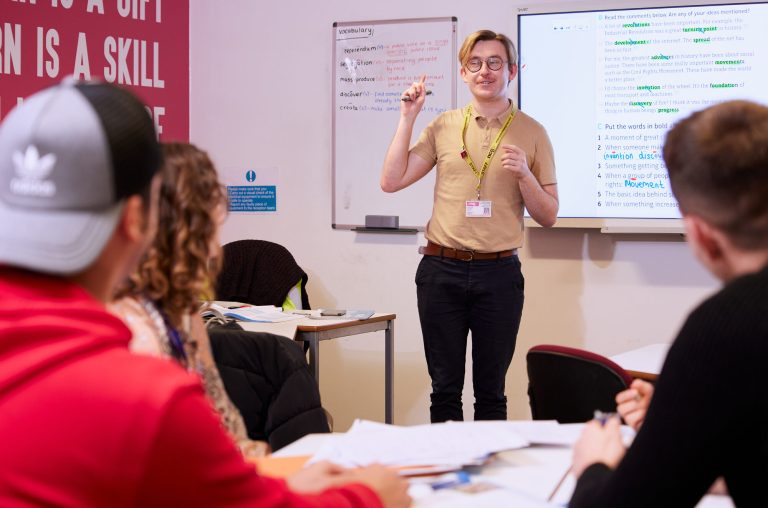 Teacher leading a lesson at NCG Manchester