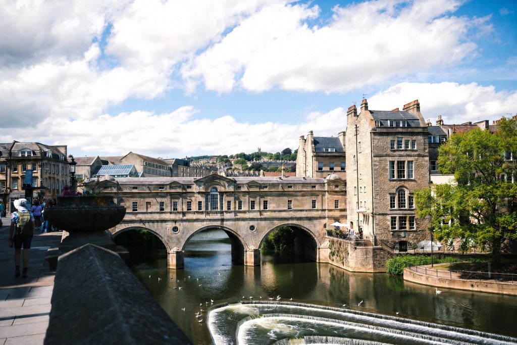 Pulteney Bridge and the weir on the River Avon in Bath