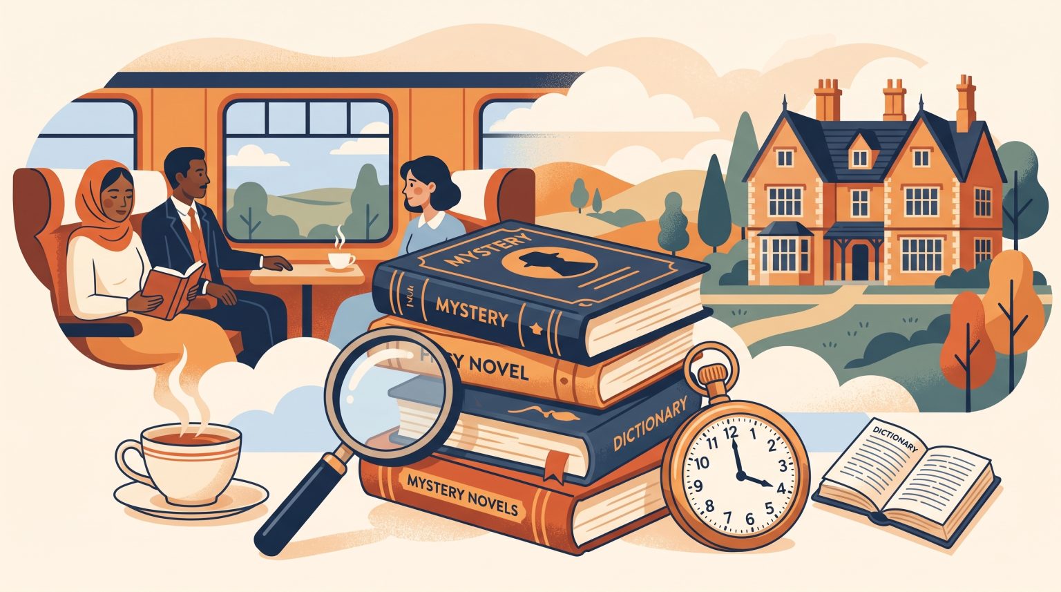 Illustration for "Learning English Through Agatha Christie: Understanding Classic and Modern British Language"