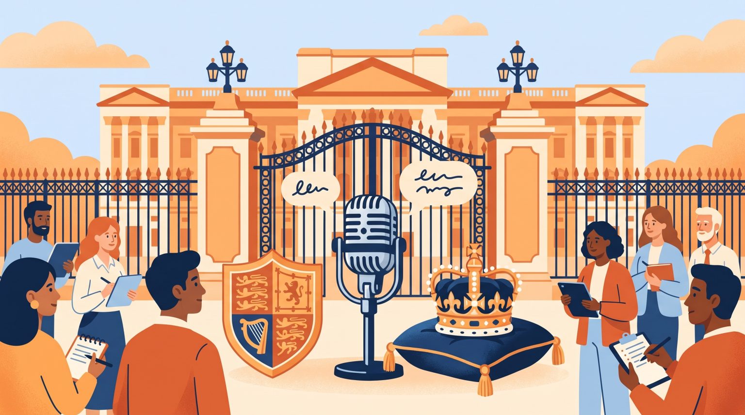 Illustration for "Learning English Through Royal Speeches: From Palace to Everyday Conversation"