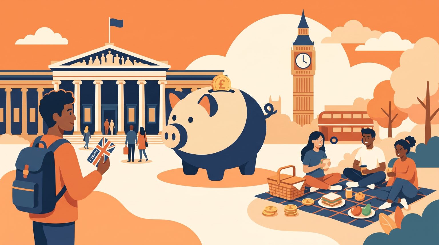 Illustration for "London on a shoestring: a student’s guide to saving money"