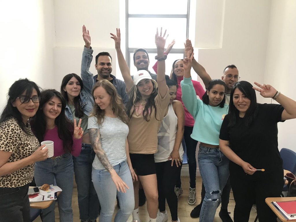 Time4London students celebrating in class